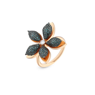 APPLE SEED TARA GOLD BLUE DIAMOND XLARGE RING