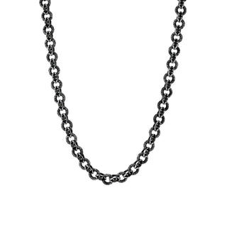 CHAIN SILVER BLACK DIAMOND NECKLACE