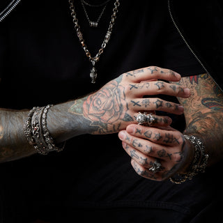 DRAGON GOLD & SILVER BLACK DIAMOND RUBY PENDANT