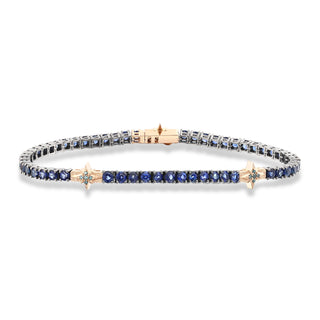 VENUS STAR GOLD & SILVER BLUE DIAMOND SAPPHIRE BRACELET
