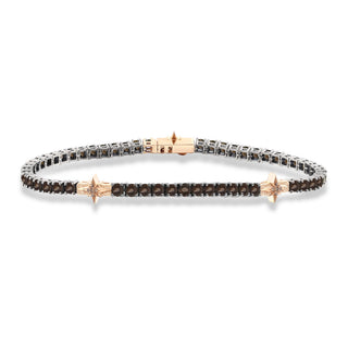 NORTH STAR SMOKY TOPAZ SILVER & GOLD TENNIS BRACELET