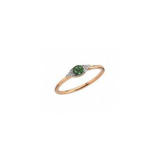 EYE LIGHT GOLD TSAVORITE DIAMOND RING Bee Goddess