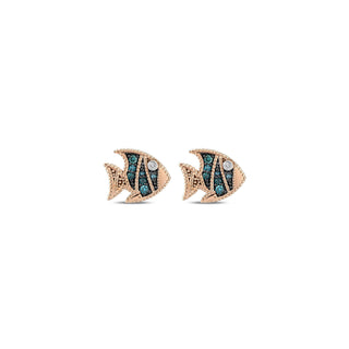 FISH BLUE DIAMOND EARRING