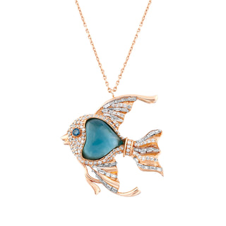 FISH GOLD DIAMOND NECKLACE