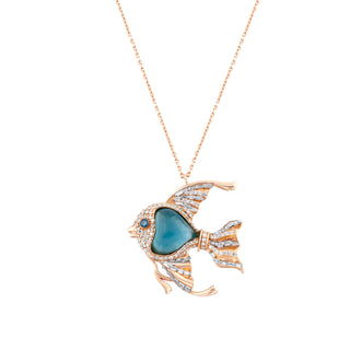 FISH GOLD DIAMOND NECKLACE