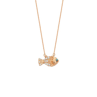 FISH GOLD DIAMOND NECKLACE