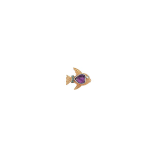 FISH GOLD AMETHYST EARRING | FISHXSTAMPGKP-GOLD