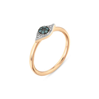 EYE LIGHT GOLD DIAMOND PINKY RING