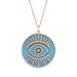 EYE LIGHT GOLD DIAMOND TURQUOISE NECKLACE