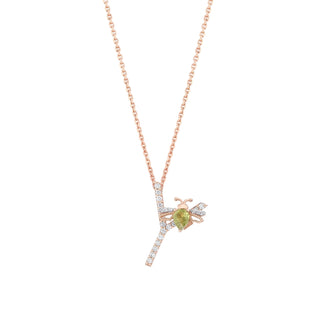 LETTER Y GOLD DIAMOND NECKLACE