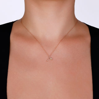 LETTER Y GOLD DIAMOND PERIDOT SMALL NECKLACE