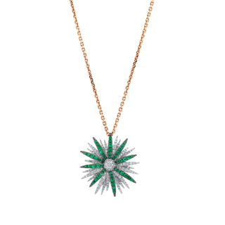 HERA GOLD EMERALD DIAMOND NECKLACE