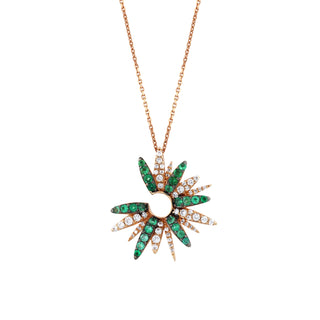 HERA GOLD EMERALD DIAMOND NECKLACE