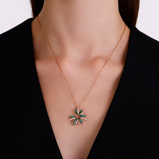 HERA GOLD EMERALD DIAMOND NECKLACE
