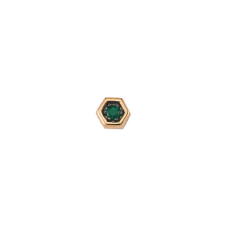 HONEYCOMB GOLD EMERALD PIERCING Bee Goddess