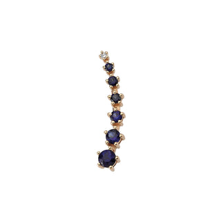 AIR LONG STONE SAPPHIRE DIAMOND SINGLE EARRING