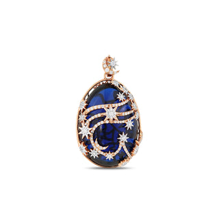 VENUS STAR 18K GOLD QUARTZ SAPPHIRE DIAMOND PENDANT