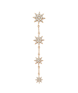 VENUS STAR GOLD DIAMOND DANGLE SINGLE  EARRING