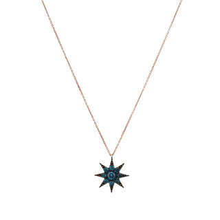 VENUS STAR GOLD BLUE DIAMOND NECKLACE