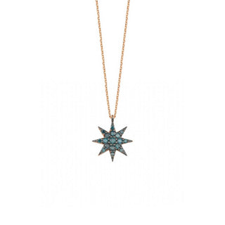 VENUS STAR GOLD BLUE DIAMOND NECKLACE