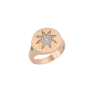 VENUS STAR GOLD DIAMOND PINKY RING