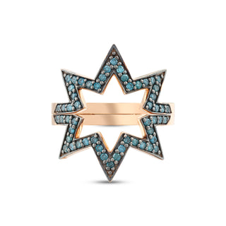 VENUS STAR GOLD BLUE DIAMOND RING