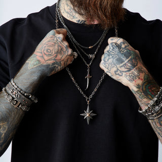 NORTH STAR GOLD BLACK DIAMOND STATEMENT PENDANT