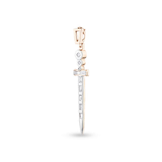 SWORD GOLD BAGUETTE DIAMOND PENDANT