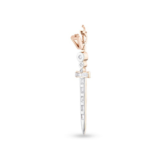 SWORD GOLD BAGUETTE DIAMOND PENDANT