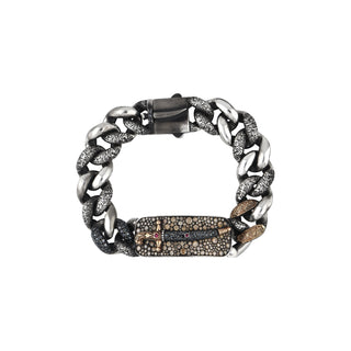 DAGGER GOLD & SILVER COGNAC DIAMOND RUBY BRACELET