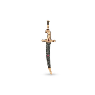 SWORD GOLD DIAMOND RUBY STATEMENT PENDANT