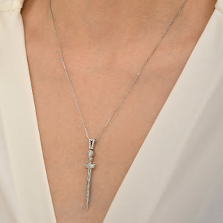 SWORD BAGUETTE DIAMOND NECKLACE