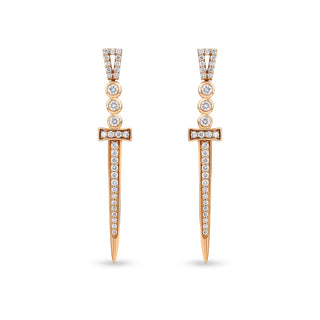 SWORD GOLD DIAMOND EARRINGS