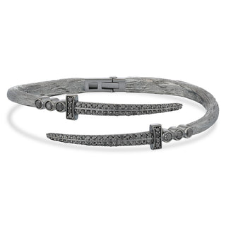 SWORD SILVER BLACK DIAMOND BRACELET