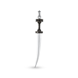 SWORD SILVER BLACK DIAMOND PENDANT