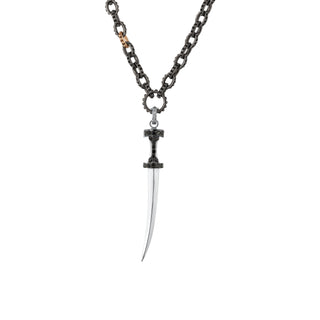 SWORD SILVER BLACK DIAMOND PENDANT