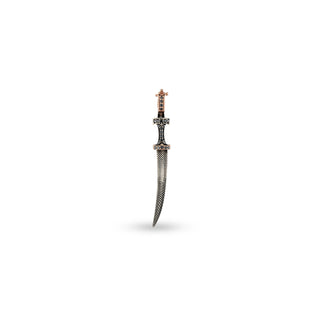 SWORD GOLD & SILVER BLACK DIAMOND PENDANT