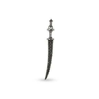 SWORD SILVER BLACK DIAMOND PENDANT