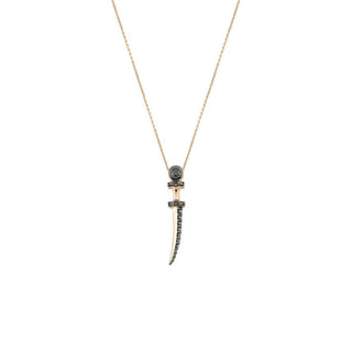 SWORD GOLD BLACK DIAMOND NECKLACE