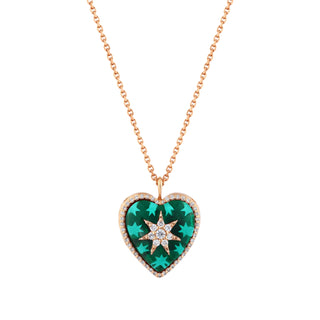 VENUS STAR HEART GOLD DIAMOND NECKLACE