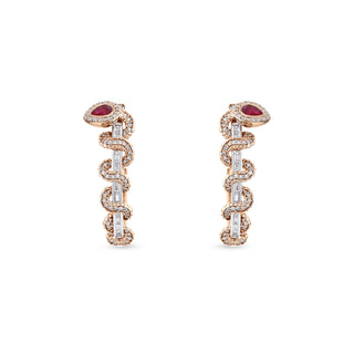 KUNDALINI GOLD DIAMOND RUBY EARRINGS