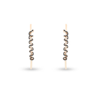 KUNDALINI GODDESS XXLARGE GOLD BLACK DIAMOND EARRINGS