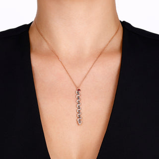 KUNDALINI GODDESS GOLD COGNAC DIAMOND RUBY NECKLACE