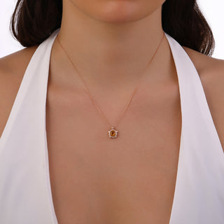 TURTLE GOLD DIAMOND CITRINE NECKLACE