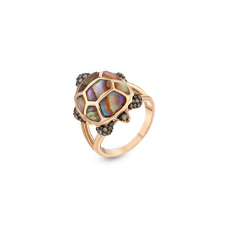 TURTLE GOLD COGNAC DIAMOND PINKY RING