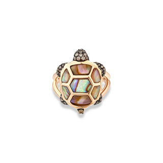 TURTLE GOLD COGNAC DIAMOND PINKY RING