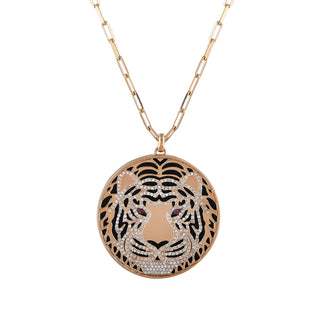 TIGER 18K GOLD DIAMOND CHAIN NECKLACE