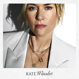 EYE LIGHT GOLD BLUE DIAMOND NECKLACE