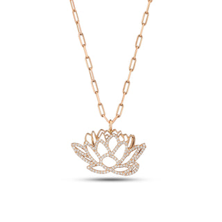 LOTUS GOLD DIAMOND NECKLACE | LTSSPKZGKL-GOLD