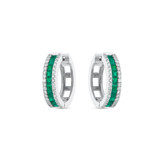 MONDRIAN 18K GOLD DIAMOND EMERALD EARRING